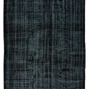 6x9 Ft Handmade Vintage Turkish Area Rug Over-Dyed in Black 4 Modern Interiors. BTEK0760