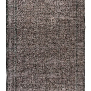 Vintage Rug Over-Dyed in Gray for Modern Interiors, Handmade in Turkey. 6x9 Ft, BTEK0465
