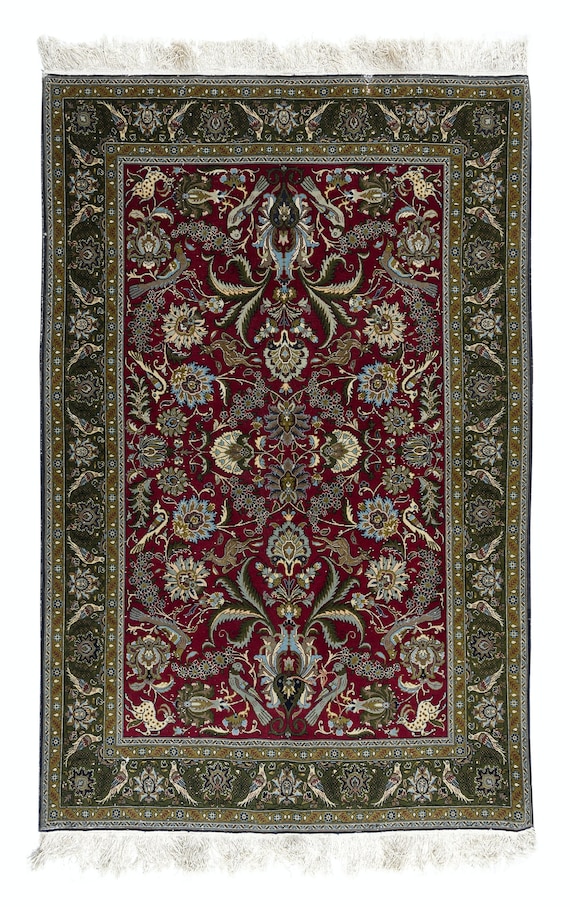 4.6 x 7フィートの素晴らしいヴィンテージハンドメイドトルコラグ。赤