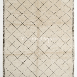 Modern Handmade Moroccan Azilal Rug with Atlas Design, 100% Wool Carpet. Custom Beni Ourain Tulu Carpet. BT119