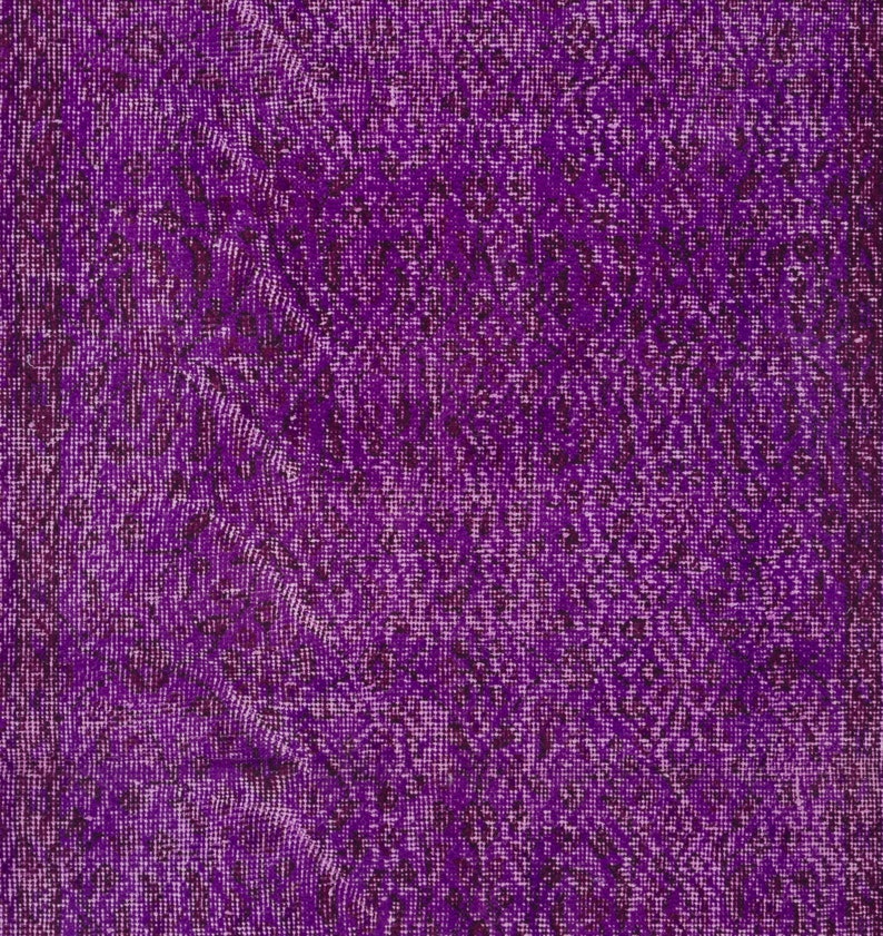 Vintage Accent Rug Overdyed in Purple Color for Modern Etsy