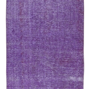Handmade Turkish Wool Area Rug in Purple, Great for Modern Interiors. 4.8x7.5 Ft, BTEK1425
