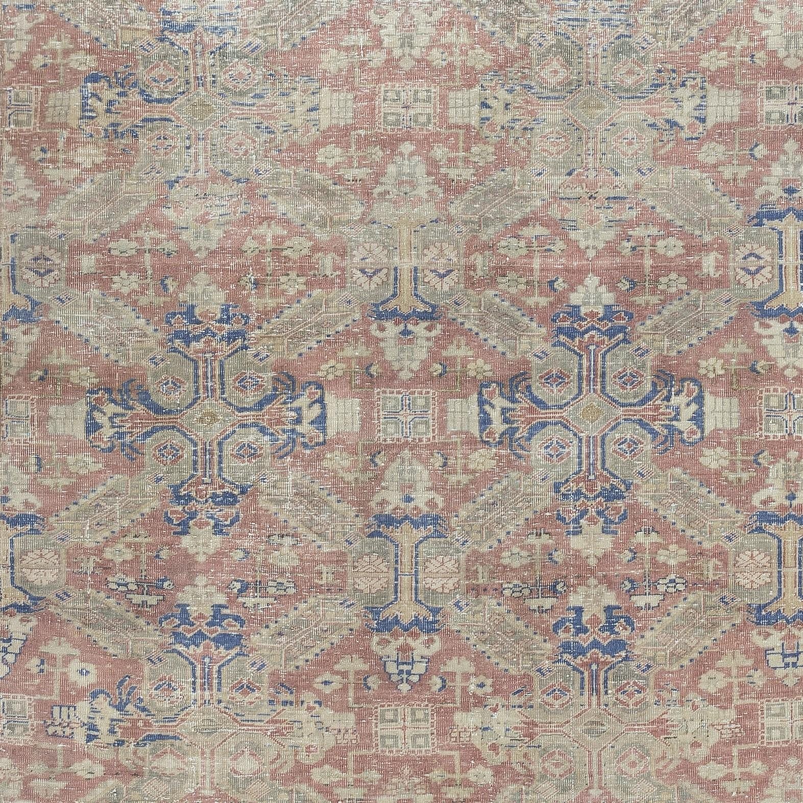 6.4x9.3 Ft Fine Vintage Turkish Kayseri Rug, Wool Pile on Cotton