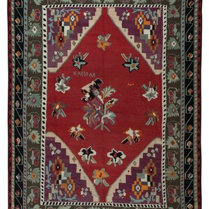8.3x10.8 Ft Vintage Bosnian Kilim, Flat-Weave Rug, Handmade Carpet Made of 100% Wool. BTEK0953