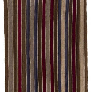 Multicolor Vintage Anatolian Kilim Runner with Vertical Bands. 5.5x13.2 Ft, BDKE38