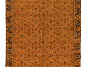 Tappeto turco arancione in stile boho, 170x284 cm, per interni moderni / Tappeto vintage annodato a mano / BTEK1594