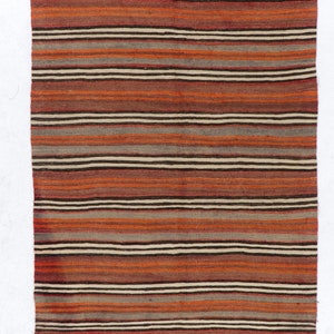 Colorful Hand-Woven Vintage Anatolian Kilim (Flat-weave), All Wool. 4.7x10.8 Ft, BC972