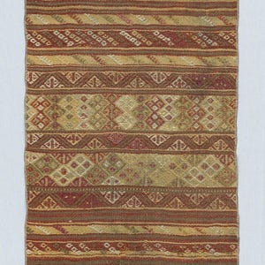 20x67 in Hand-Woven Turkish Runner Kilim for Kitchen. 100% Wool. Vintage Flat-Weave Hallway Rug. Colorful Entryway Rug. BTEK1944