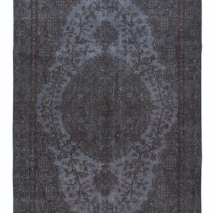 5.4x8.7 Ft Gray Modern Area Rug, Room Size Carpet, Handmade Living Room Carpet. Hotel Room Rug. BTEK1207