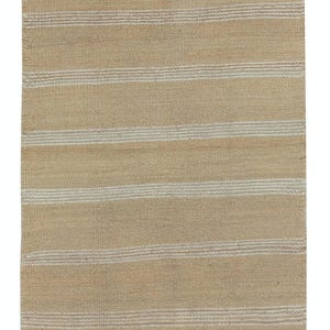 27x57 in Hand-Woven Striped Turkish Kilim. 100% Wool. Vintage Flat-Weave Rug. BTEK1866