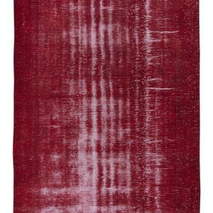 Decorative Turkish Red Area Rug, Handmade Shabby Chic Carpet, Woolen Floor Covering. 6x9.2 Ft, BTEK1364 image 1