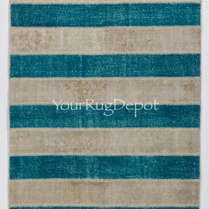 Moderner Patchwork Teppich. Handgefertigt aus neu gefärbten Vintage Teppichen, individuelle Optionen verfügbar. BD6