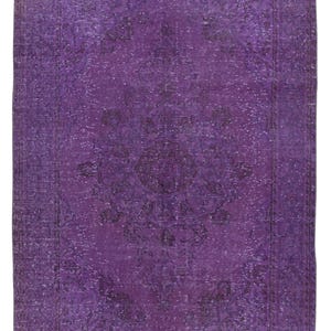 6x9.2 Ft Contemporary Area Rug in Purple, Hand-Knotted in Turkey. BTEK1999