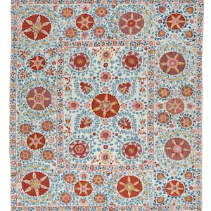 4.4x4.8 Ft Embroidered Silk Wall Hanging. Modern Table Cover. New Bedspread. Authentic Sofa Throw. BTEK1873