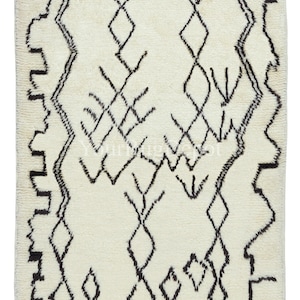 Contemporary Moroccan Tulu Rug, 100% Natural Undyed Wool. Custom Options Available. BTEK1902