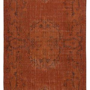 6.2x9.4 Ft Modern Area Rug in Orange. Hand-Knotted in Turkey. BTEK1816