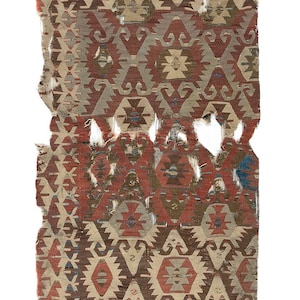 2.8x12.3 Ft Antique Anatolian Sivrihisar Kilim Fragment, 18th Century. BD909