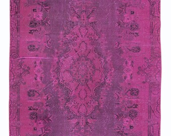 5.4x8.7 Ft Rustic Pink Rug for Living Room, Handmade Rug for Salon, Turkish Carpet for Dining Room. BTEK1520