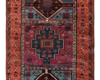 3.7x6 Ft Antique East Anatolian Kurdish Rug, Ca 1890 | BAN038