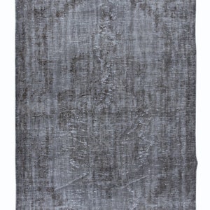 Gray Handmade Area Rug, Decorative Turkish Carpet, Sustainable area rug. 5x8.6 Ft, BTEK0915