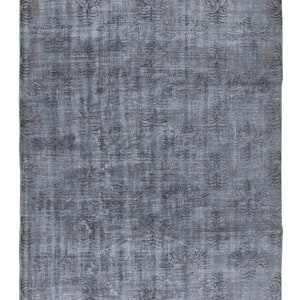 Handmade Gray Area Rug for Home Decor, Modern Turkish Wool Carpet for Living Room. 5.6x9 Ft, BTEK0904