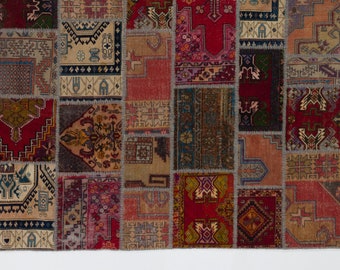 63×102 \"Patchwork” ViNTAGE TURKiSH RUG Handmade Patchwork Rug, Authentic Vintage Turkish Carpet, Custom