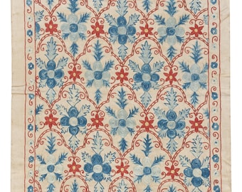 20x36 in 100% Silk Wall Hanging. Modern Wall Decor. Embroidered Tablecloth. New Throw. BST66