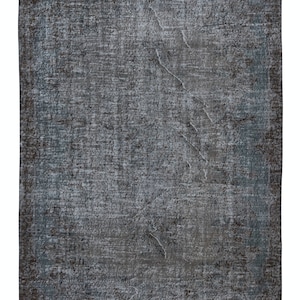 Handmade Turkish Area Rug in Pure Gray, Brown &amp; Bluish Gray, Ideal for Contemporary Interiors. 6x9.4 Ft, BTEK1208