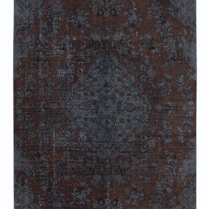 Handmade Turkish Rug in Gray and Brown Tones. Home Decor Carpet, Hotel Room Floor Rug, Office Room Floor Covering 5x8.5 Ft, BTEK1206