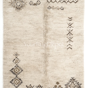 Modern Hand-Knotted Tulu Rug, 100% Natural Undyed Wool, Custom Options Available. BD858