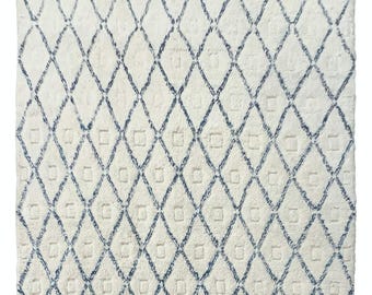 9x12 Ft Modern Moroccan Berber Beni Ourain design High & low pile Tulu Rug. Custom Options Available. BD961