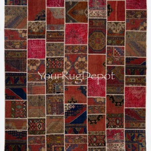 Handmade Patchwork Rug, Natural and Undyed, Authentic Vintage Carpet, Custom Options Available. BC467