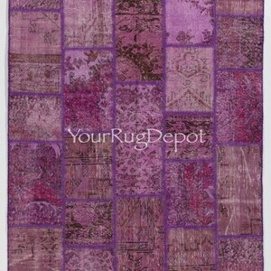 Moderner Patchwork Teppich. Handgefertigt aus neu gefärbten Vintage Teppichen, individuelle Optionen verfügbar. BD76