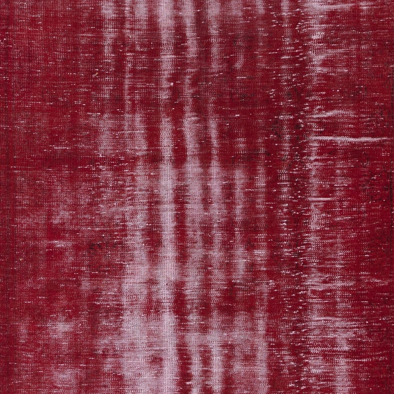 Decorative Turkish Red Area Rug, Handmade Shabby Chic Carpet, Woolen Floor Covering. 6x9.2 Ft, BTEK1364 image 2