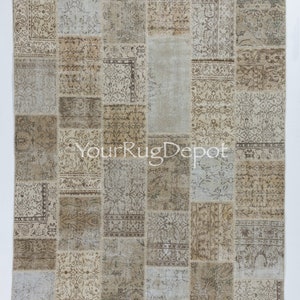 Modern Patchwork Rug. Handmade from Vintage Carpets, Custom Options Available. BD1