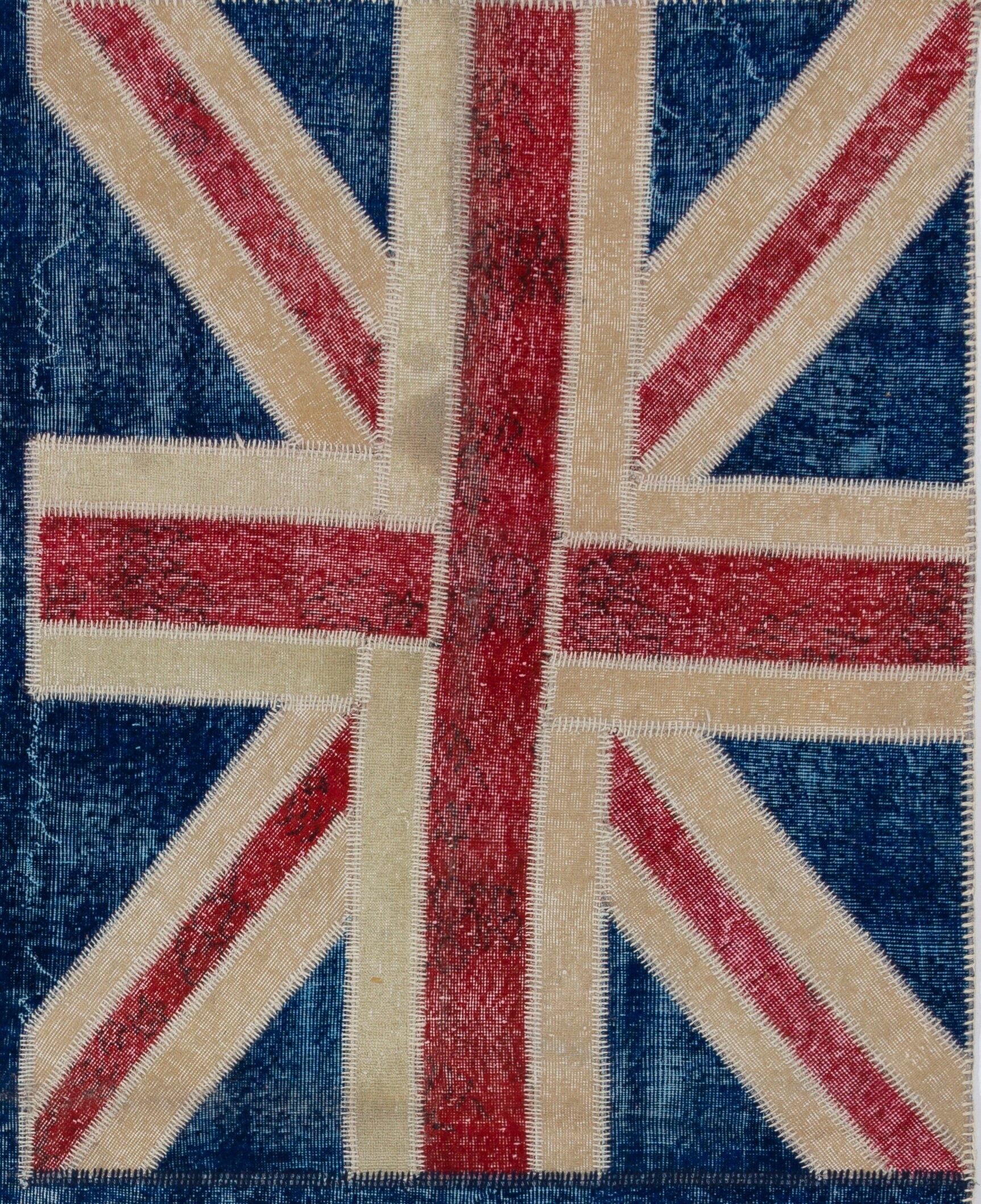Australian Flag Design Patchwork Rug Made From Re-dyed Vintage Carpets ...