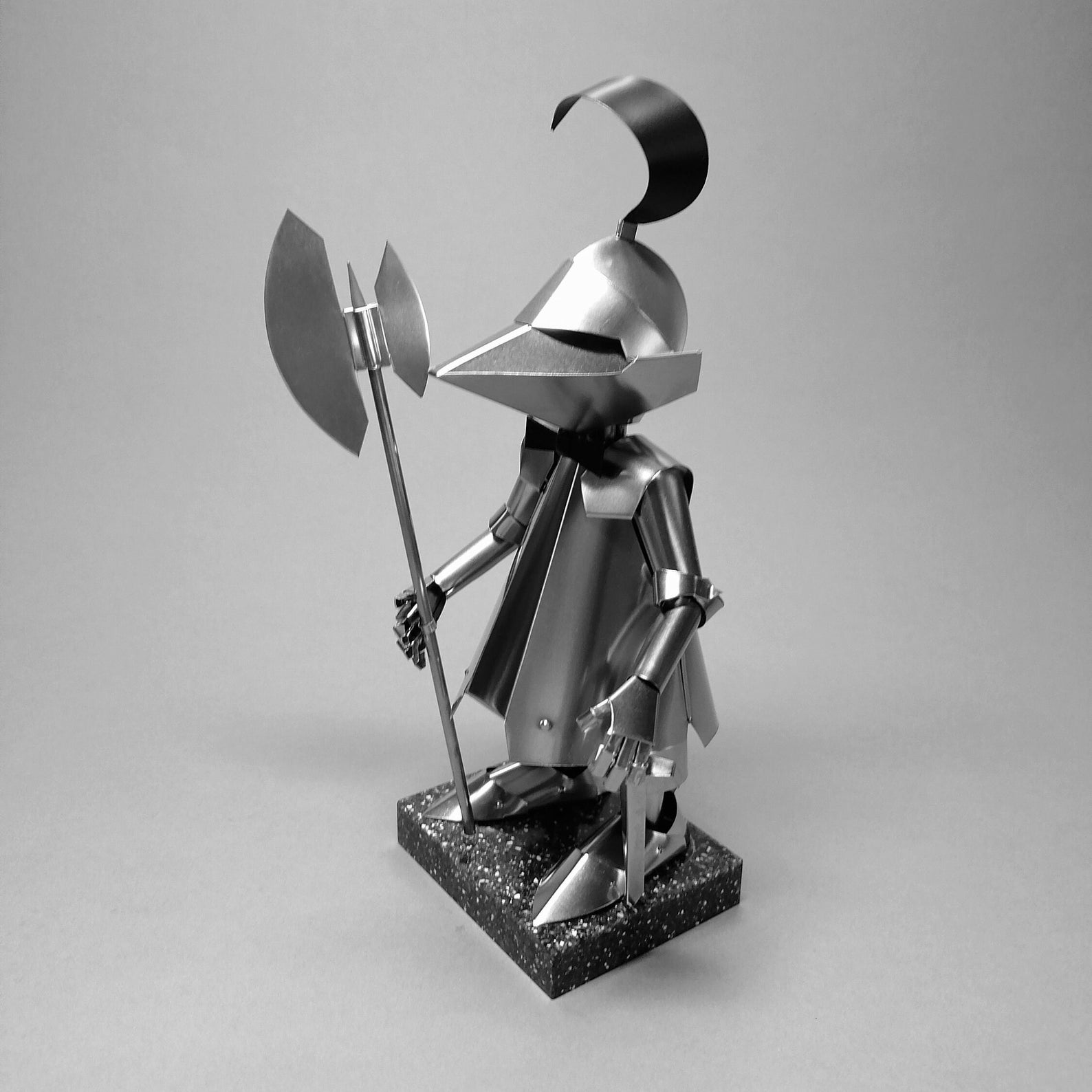 Metal Figurine in Armor,sculpture Decor, Stainless Steel Knight on