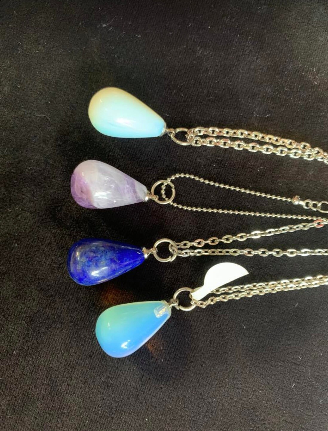 Cone shaped healing crystal gemstone boho reiki necklace Etsy