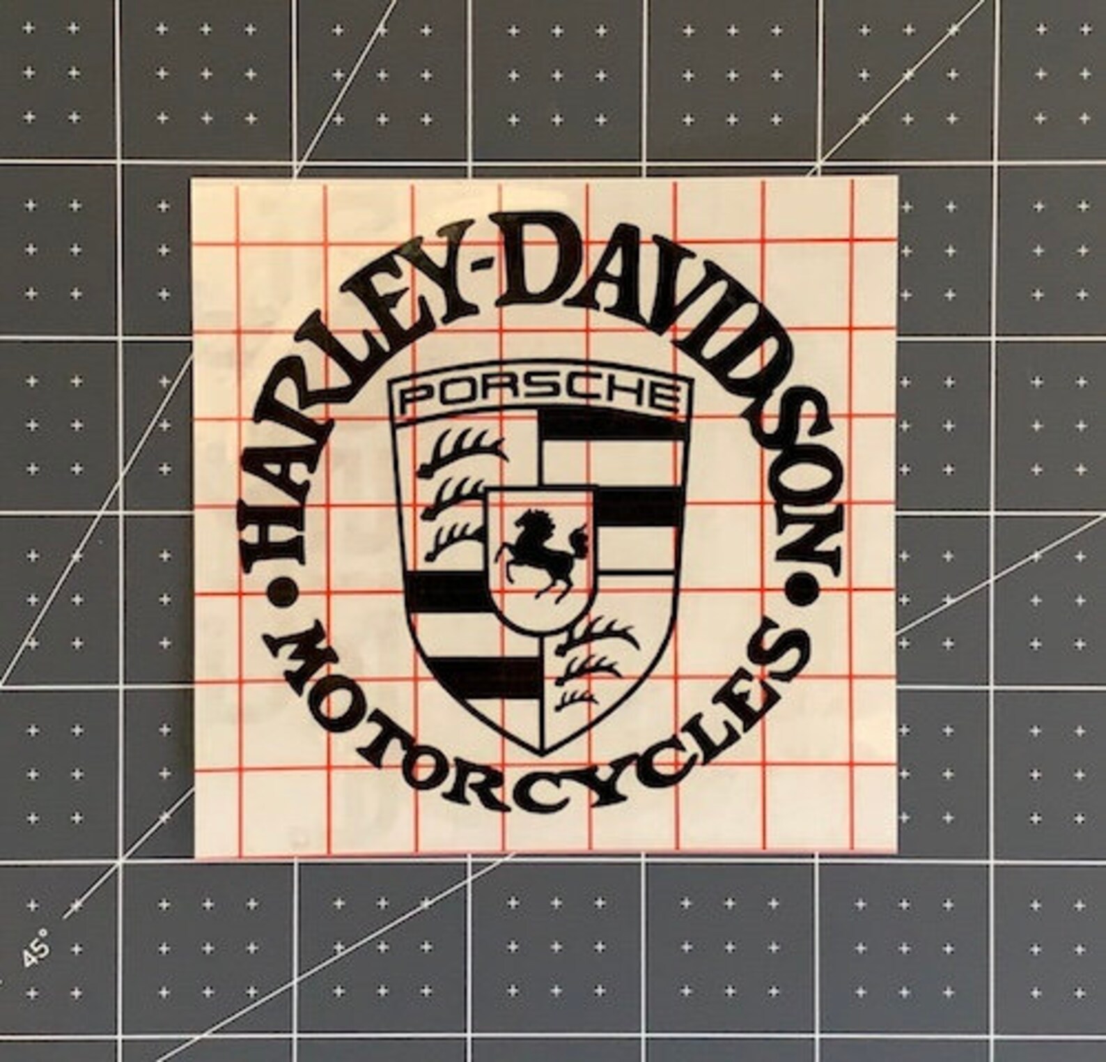 Custom Harley VRod Round Circle Porsche Crest Logo Decal Etsy