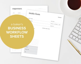 Bakery Business Workflow Sheets, Cookie Orders, Bakery Invoices, Bakery Organizer, Expenses Tracker, Business Planner INSTANT DOWNLOAD