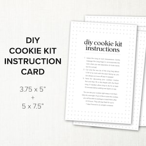 Carte d'instructions du kit de biscuits DIY. Carte d'instructions pour la boîte à biscuits DIY. Téléchargement instantané. Carte imprimable.