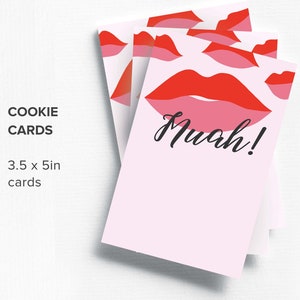 Muah Valentinstag 3,5 "x 15" Valentine COOKIE CARD, druckbare Cookie Karte, sofortiger Download Valentinskarte
