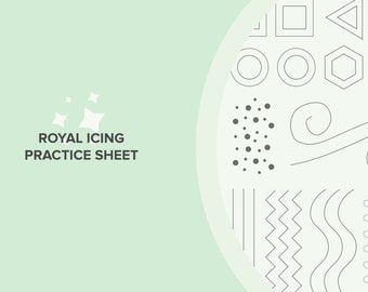 Royal Icing Beginner Piping Guide Practice Sheet • INSTANT DOWNLOAD