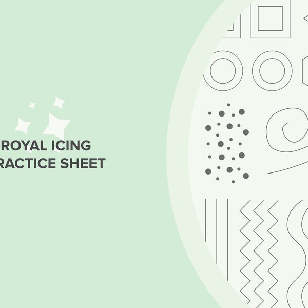 Royal Icing Beginner Piping Guide Practice Sheet • INSTANT DOWNLOAD