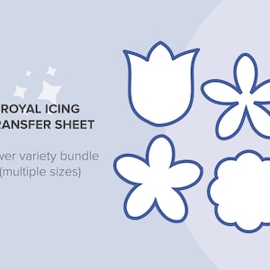 Flower Bundle Royal Icing Transfer Sheets • INSTANT DOWNLOAD
