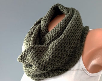 Christmast Sale, Handmade Scarves, infinity scarves,Knit Scarf, Chunky Scarf, Cowl Scarf, Hunter Green Scarf,  Gift İdea, Christmas Gift