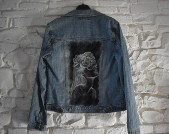 Giacca di jeans dipinto | Etsy Italia