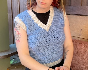 Crochet Soft Sky Sweater Vest