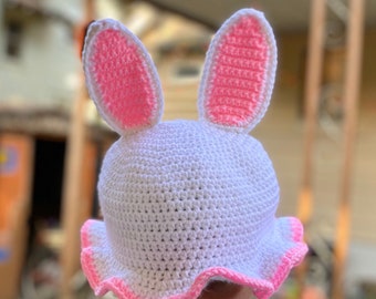 Crochet bunny hat sale