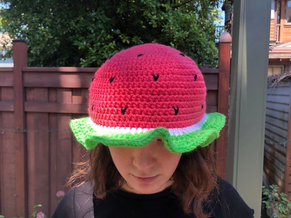 Handmade Crochet Watermelon Bucket Hat 